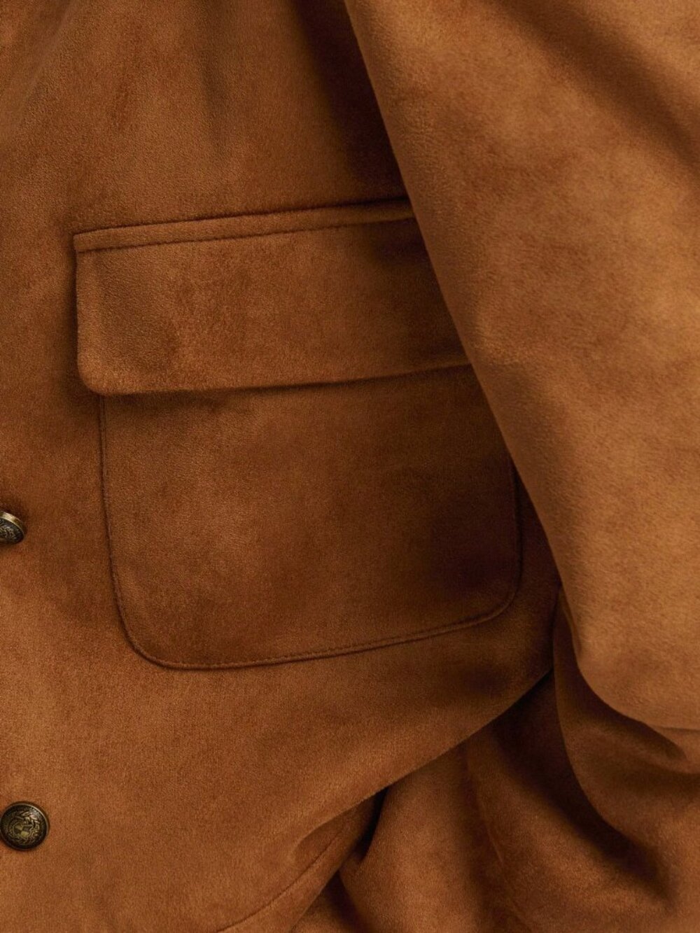 Khaki Casual Women's Regular Fit Faux Suedette Jacket - Picture 5 of 5